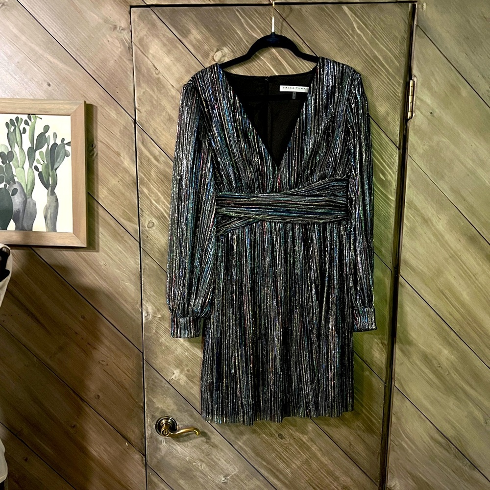 Trina Turk Poise Metallic Party Dress